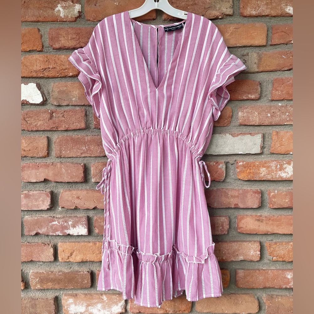 The Fifth Label Kite Stripe Red and White Striped Ruffles Dress Size Medium, 6 - Picture 2 of 16